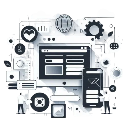 Representação serviço de criação de sites e landing pages que geram demanda